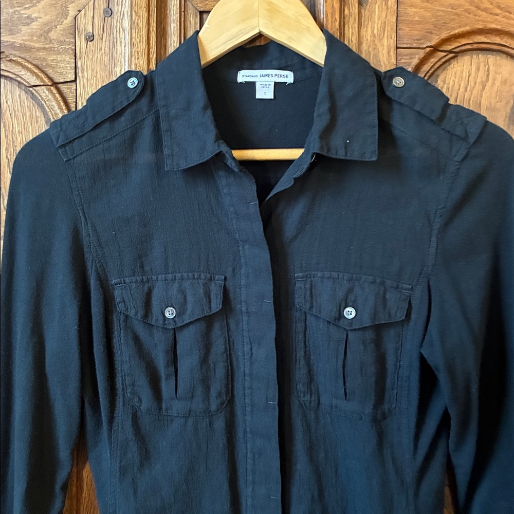 James Perse Black Button Down Shirt - Picture 5 of 10